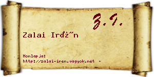 Zalai Irén névjegykártya